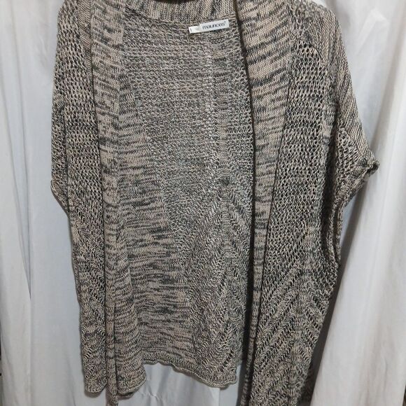 Maurices sz large grey marbled looking sweater acrylic Open Front Sleeveless - Picture 1 of 6